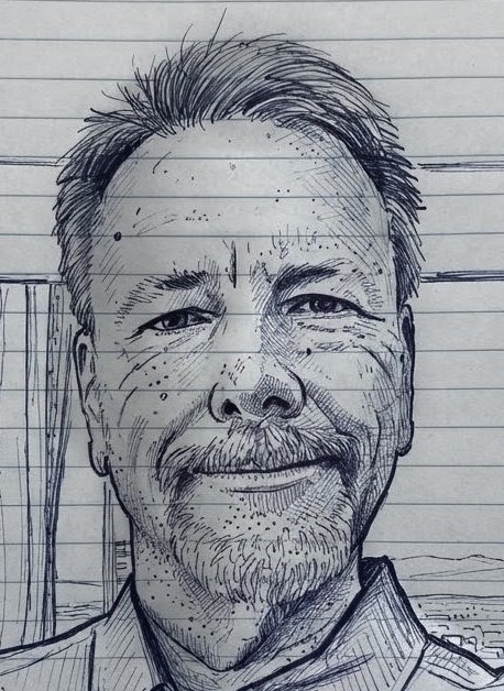 Pencil sketch portrait of P. Douglas Lane
